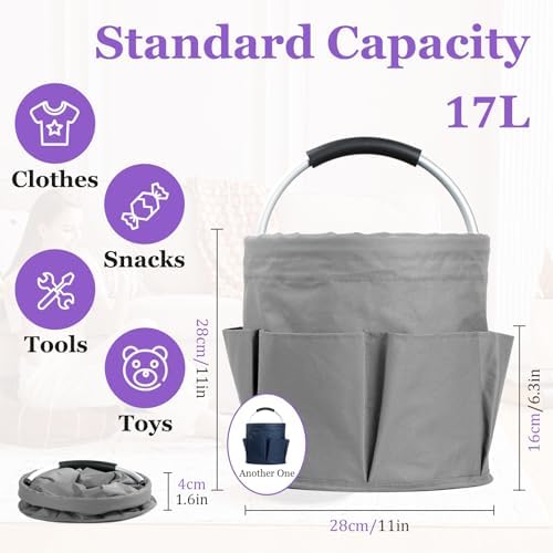 17L Cleaning Caddy for Cleaning Supplies, 2Pieces Portable Garden Tool Bag wi...