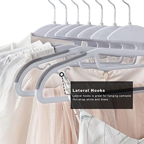 BAGAIL Plastic Hangers 50 Pack with Non-Slip Design,0.2 Inches Thick, 360°Swi...