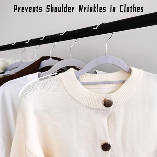 Plastic Clothes Hangers 50 Pack, Slim Space Saving Hangers with Anti-Slip Gri...