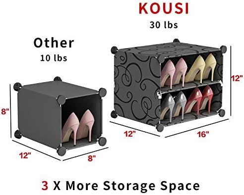 KOUSI Portable Shoe Rack Organizer 64 Pair Tower Shelf Storage Cabinet Stand ...