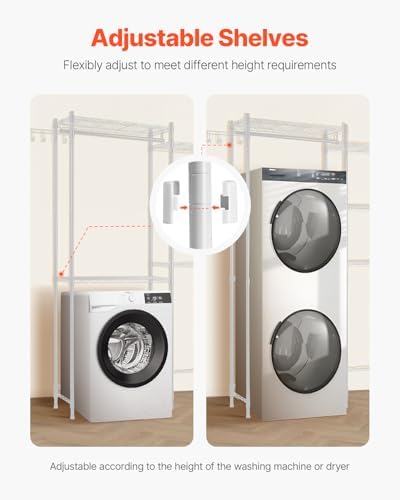 VEVOR Over the Washer and Dryer Storage Shelf, 5 Tier Laundry Room Drying Rac...