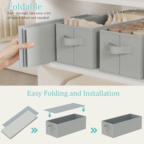 Narrow Storage Bins, Small Toilet Paper Storage, 4 Pack, Grey