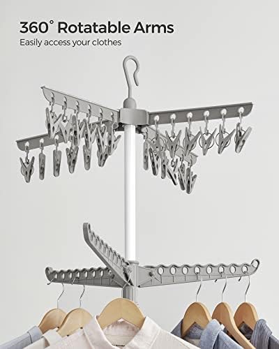 SONGMICS Clothes Drying Rack, 72.8-Inch Drying Rack, 3 Rotatable Arms