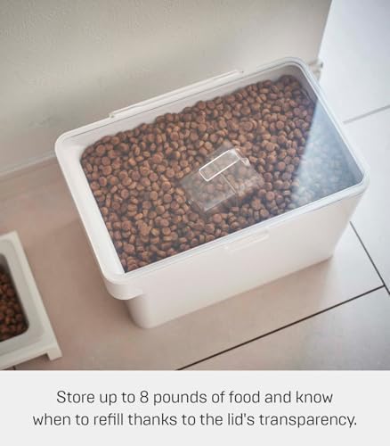 YAMAZAKI Home Tower Airtight Pet Food Storage Container - Cat And Dog Food Ho...