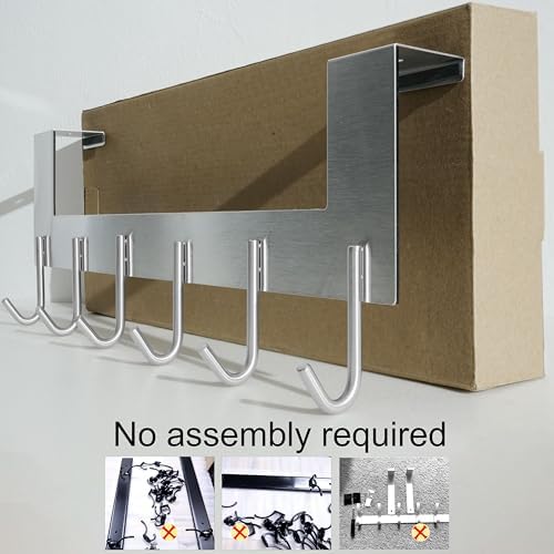 WEBI Over The Door Hooks Door Hanger,Over The Door Towel Rack with 6 Hooks fo...