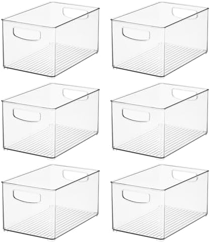 iDesign Stackable Clear Plastic Bin, 6-Pack