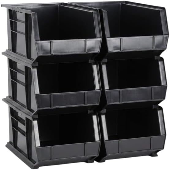 HE HUDSON EXCHANGE 15" x 8" x 7" (6 Pack) Plastic Stackable St...
