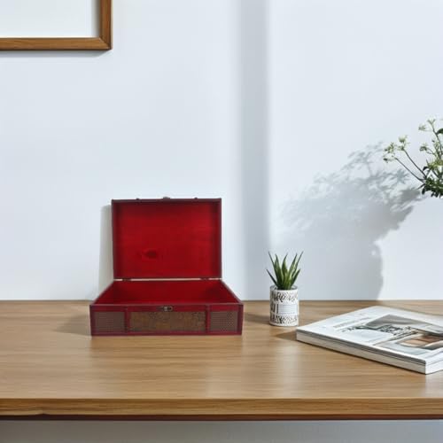 Cabilock Memory Box Wooden Desktop Storage Boxes Wood Treasure Box for Books ...