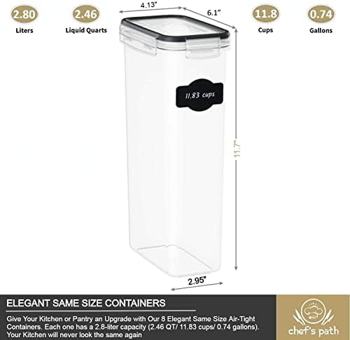 Chef's Path - Kitchen Storage Box Set - 8 Airtight Food Jars for Storing ...