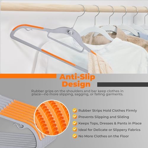Plastic Hangers 50 Pack, Cascading Slim Space Saving Clothing Hangers with 36...