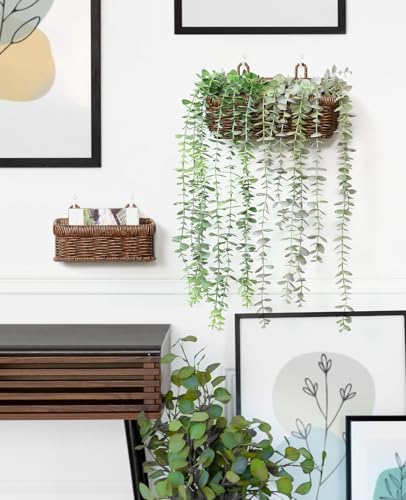 AceList Wall Hanging Basket, Boho Style Hand-Woven Hanging Storage Baskets - ...