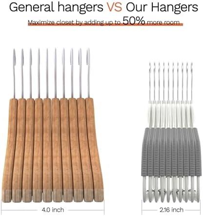 60 Pack Heavy Duty Plastic Hangers, Non Slip Clothes Hangers with Rubber Pads...