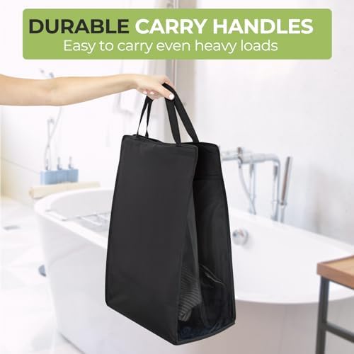 FENTEC Hanging Laundry Hamper，2 Pack Black Hanging Laundry Basket