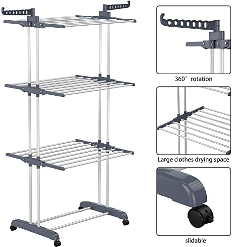 HOMIDEC Clothes Drying Rack, 4-Tier(67.7" H) Foldable Drying Rack Clothing