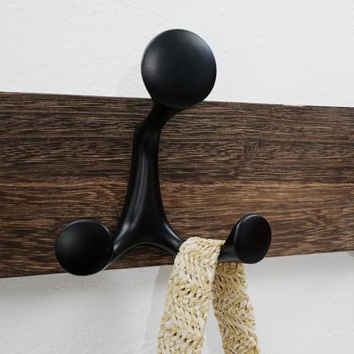 WEBI Coat Rack Wall Mount,24" Solid Wood Coat Hooks Wall Mounted Coat Ha...