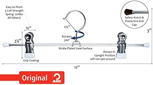 Mawa by Reston Lloyd Non Slip-Space Saving Clothing Hanger for Pant/Skirt wit...