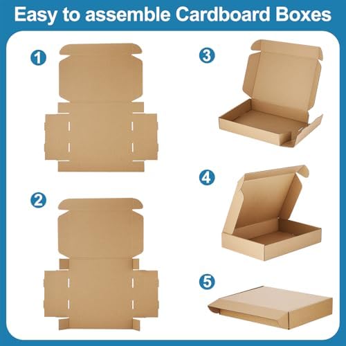 Famagic 13x10x2 Shipping Boxes Medium for Small Business, 30 Pack Brown Box