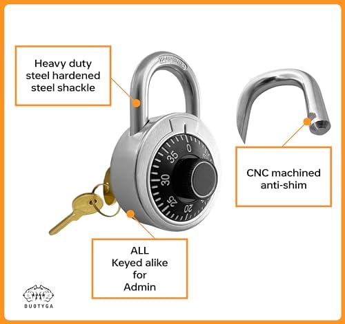 Combination Padlock with Key, 30 Pack 12 Keyed Alike Matching Key