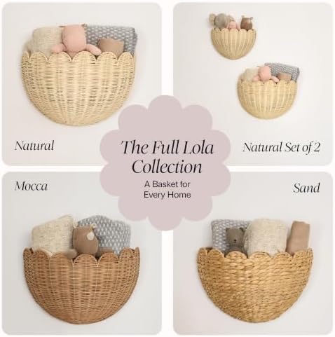 BEBE BASK Scalloped Wicker Wall Basket - The Original - 16 x 10 x 7 In