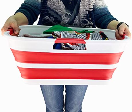 SAMMART 21L (5.5 Galloons) Collapsible Plastic Storge Basket - Foldable Pop U...