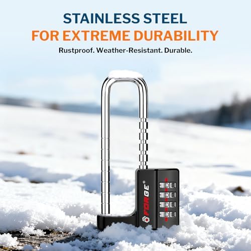 FORGE 2 Pack Combination Lock with Adjustable Shackle (1.57"-3.85")...