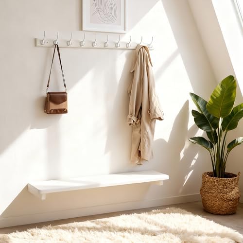 WEBI Coat Rack Wall Mount,10 Hooks,38 1/4" Long,Coat Hooks Wall Mounted,...
