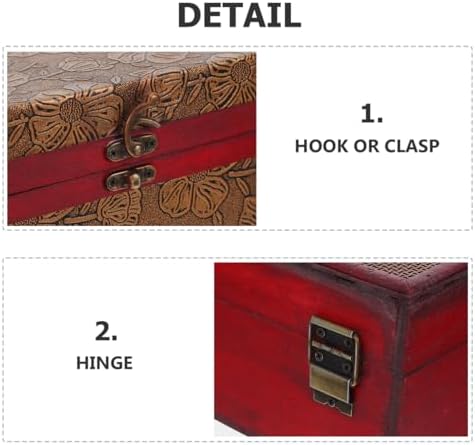 Cabilock Memory Box Wooden Desktop Storage Boxes Wood Treasure Box for Books ...