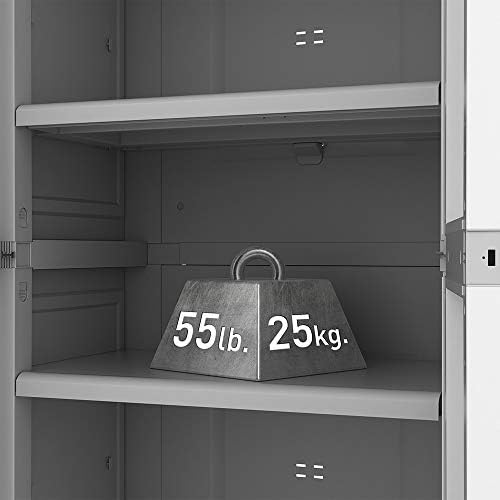 Keter Storage Cabinet with Doors and Shelves for Laundry Room, Garage, Bathro...
