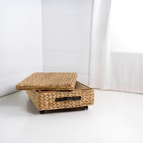 happimess Chett Underbed Storage Bin Wheels 26", Natural