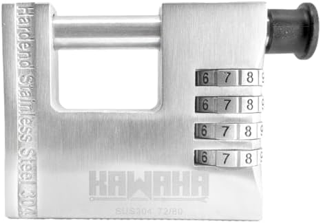 72/80 80mm Heavy Duty Stainless Steel Combination Padlock, IP68 Waterproof Ru...