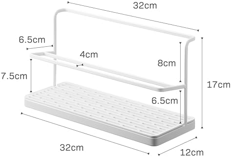 YAMAZAKI Home Two-Tier Bottle Drying Rack with Drainage Tray Stand, White