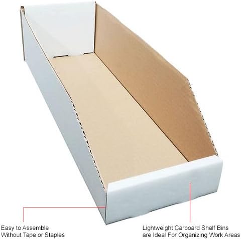 Global Industrial Open Top Corrugated Bin, 6"W x 18"D x 4.5"H,...