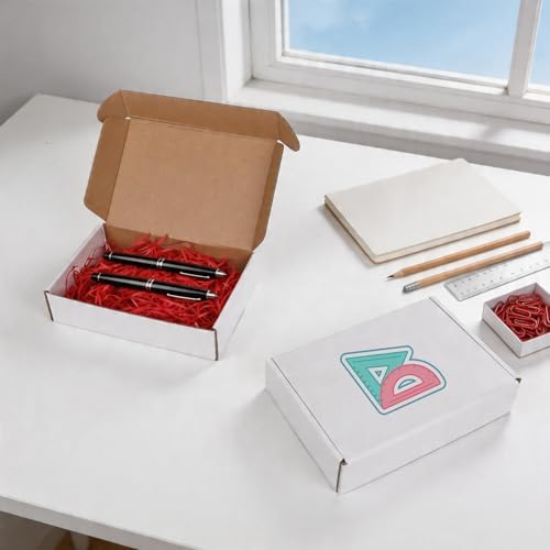 Fishat 9" x 6" x 2" White Corrugated Cardboard Shipping Boxes ...