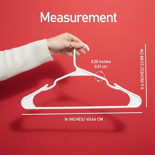 Utopia Home Plastic Hangers 200 Pack – Space Saving Clothes Hanger White