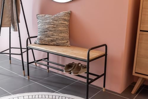 WENKO Shoe Bench Loft Factory Flair Shoe Rack with Shelf for up to 4 Pairs of...