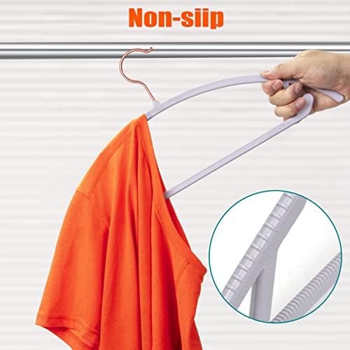 OIKA 50 Pack No-Bump Plastic Clothes Hangers, Black, Non-Slip, Space-Saving