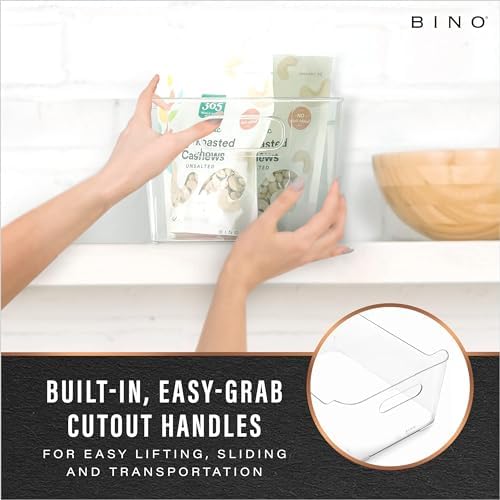 BINO | Plastic Organizer Bins, Large - 4 Pack | THE SOHO COLLECTION | Multi-U...