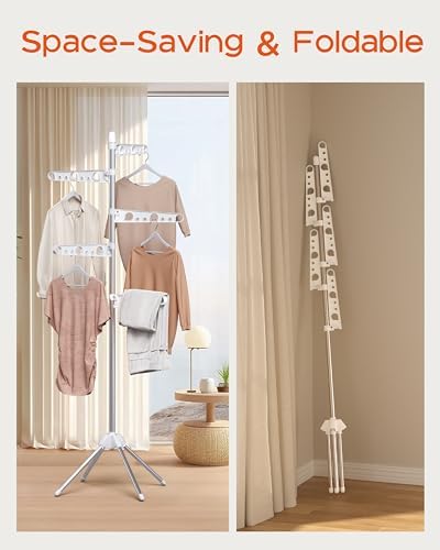 CASAMAYA Clothes Drying Rack Foldable, 70.9 inch Tripod Drying Rack for 35 Pi...