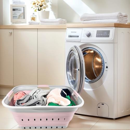 SAMMART 42L (11 gallon) Collapsible Plastic Laundry Basket - Foldable Pop Up ...