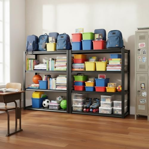 REIBII 40" W Storage Shelves with Wire Mesh Panels for Garage Organization