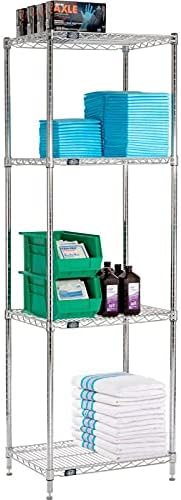 Nexel 18" x 30" x 86", 4 Tier Adjustable Wire Shelving Unit, N...