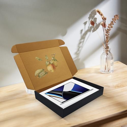 12x9x2 inch Black Shipping Boxes Set of 24, Corrugated Cardboard Mailer Box