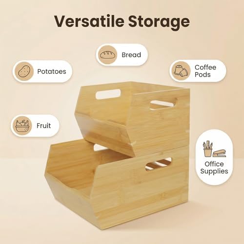 Bamboo Pantry Storage Bins