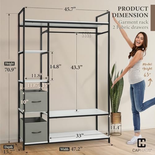 CAPHAUS 979lbs Capacity Garment Rack for Hanging Clothes, Heavy Duty Open War...