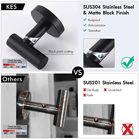 KES Bathroom Towel Hook for Shower Kitchen Robe Coat Hooks Wall Mounted SUS30...