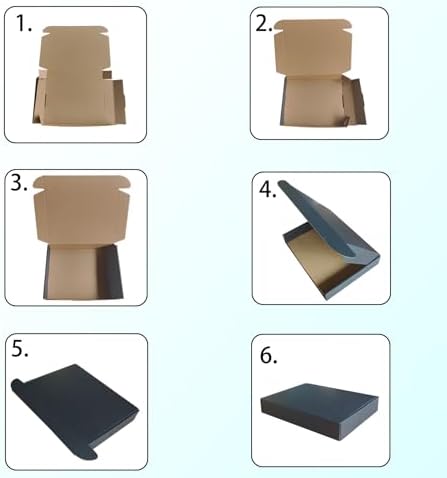 12x9x2 inch Black Shipping Boxes Set of 24, Corrugated Cardboard Mailer Box