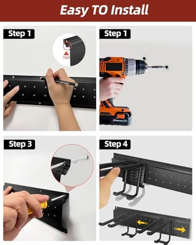 Garage Tool Organizer Wall Mount, 64in Tool Rack, 560LBS Capacity