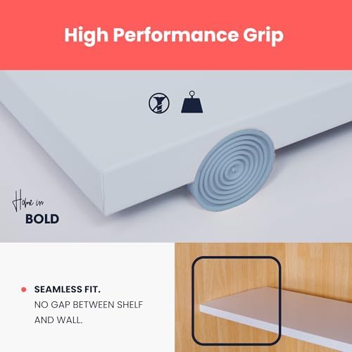 Home in Bold Tension Rod Shelving Expandable Closet Tension Shelf Storage Rac...