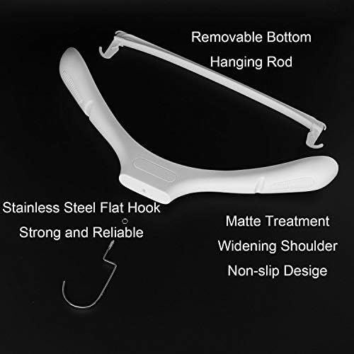 DEDU Suit Hangers for Men 15 Pack, White Coat Hangers Extra Wide Non Slip Wid...