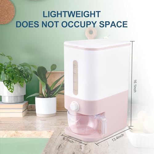 Rubtlamp 22.5-25 Lbs Pink Rice Dispenser, Rice Storage Container, Pink Rice S...